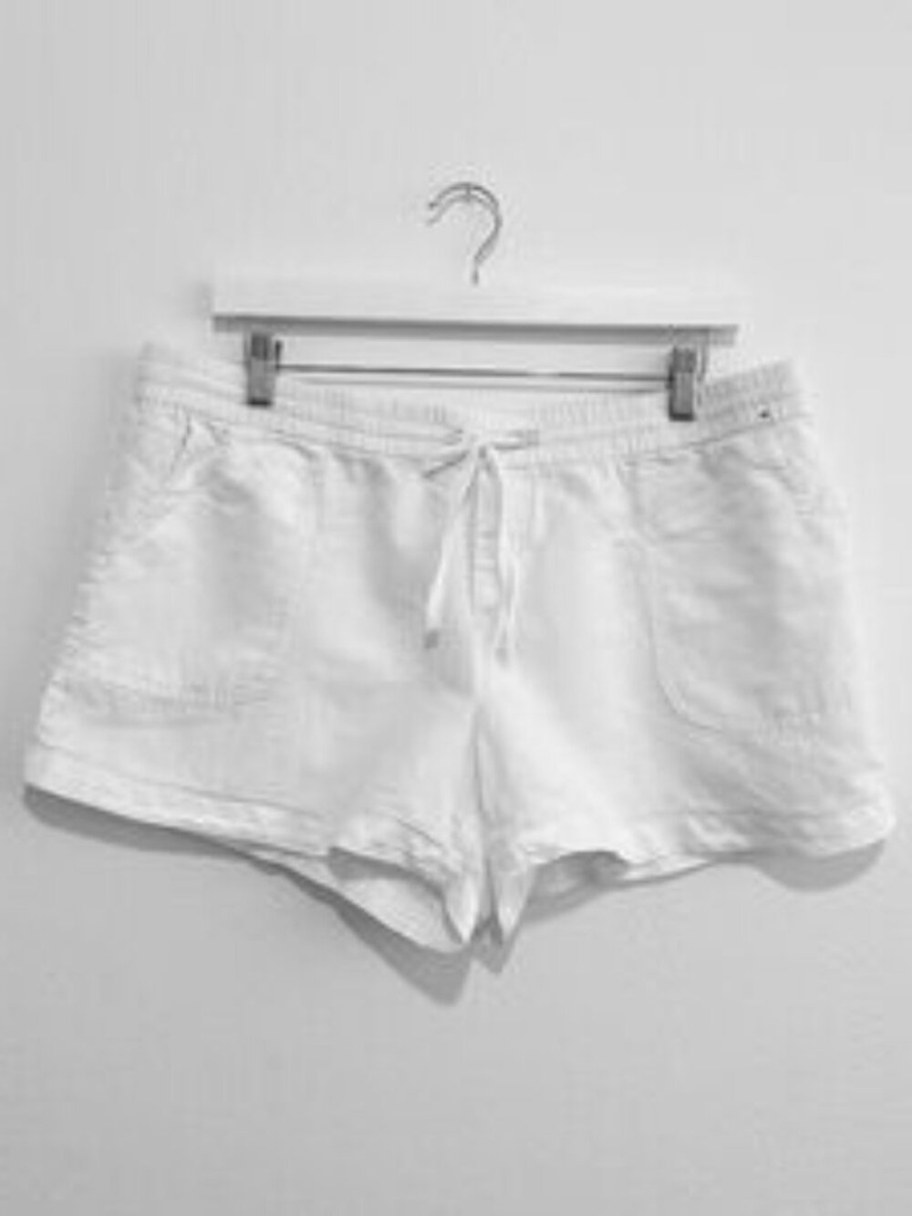 White Linen Shorts Bohemian Summer Large